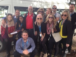 Kerriann & her friends  with our friendly driver Geoff touring wineries during the Bank SA Sea & Vines Festival
