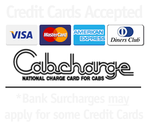 Come Cruise'n Adelaide Mini Bus Accept Major Credit Cards and Cabcharges!
